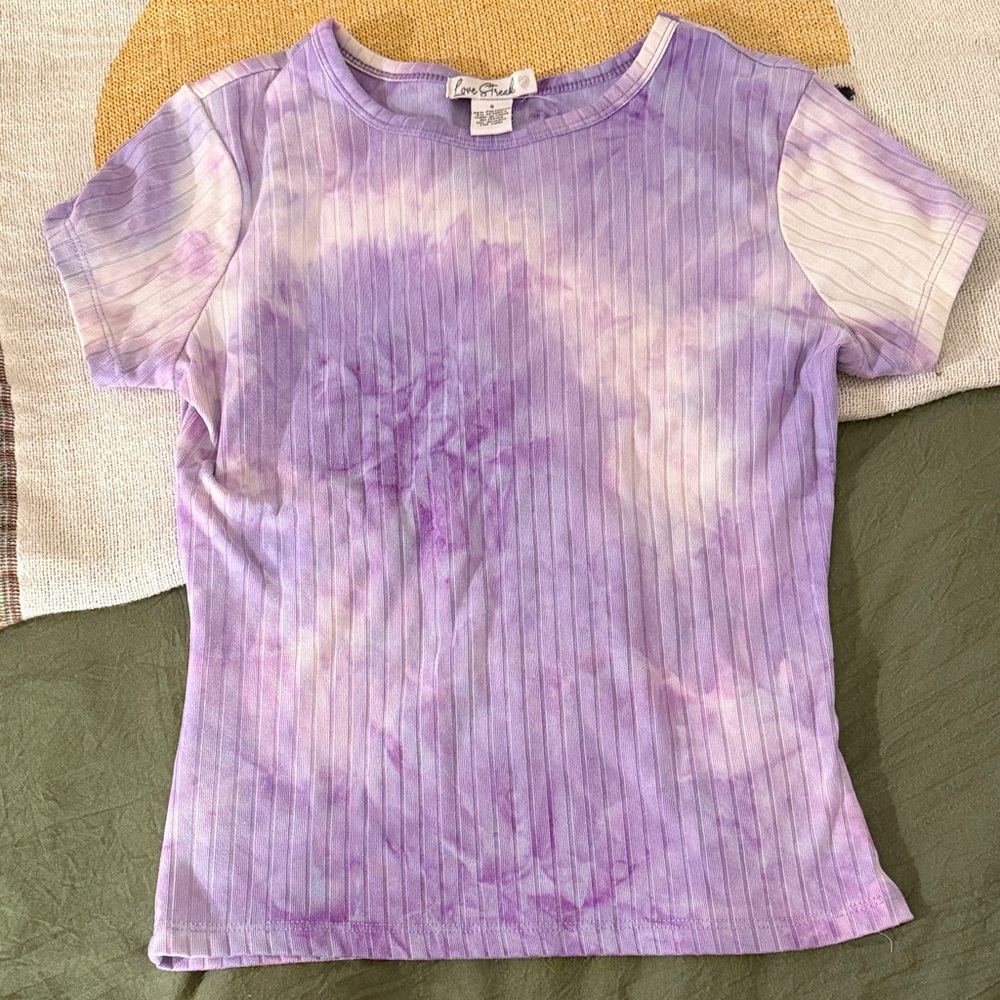 Purple Tie-Dye Crop Top